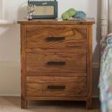 DriftingWood Solid Wood Bedside Table (Finish Color - Honey, Pre-assembled)