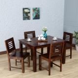 JeenWood Beautiful Dining Set In Sheesham Wood In Living Room Solid Wood 4 Seater Dining Set (Finish Color -Walnut Finish, DIY(Do-It-Yourself))