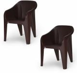 Optra Futura set of 2 Plastic Cafeteria Chair (BROWN, Pre-assembled)