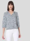 VERO MODA Women Printed Casual Blue Shirt