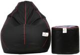 STAR XXXL Tear Drop Bean Bag Cover  (Without Beans) (Black)