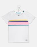 Nitt Hyman  - Cherry Crumble Boys Colorblock Cotton Blend Regular T Shirt (White, Pack of 1)