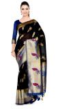 MIMOSA Embroidered Mysore Art Silk Saree (Black)