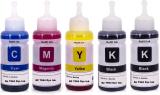 Refill Ink for Ep T664 Dye Ink Compatible EcoTank Inkjet Printer Epson L130, L110, L210, L220, L310, L360, L355, L365, L380, L385, L405, L455, L485, L550, L555, L565, L605, L655, L1300 (5*70 ml) Black + Tri Color Combo Pack Ink Bottle