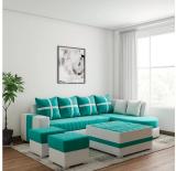 lifestyle furniture damass green Fabric 3 + 2 + 1 Sofa Set (LIGHT AQUA, Pre-assembled)