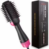 JANCOM One Step Hair Dryer One Step Hair Dryer and Volumizer, Hot Air Brush, 3 in1 Styling Brush Styler, Negative Ion Hair Straightener Curler Brush for All Hairstyle Negative Ion Hair Straightener Hair Styler (Black)