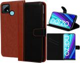 HUPSHY Back Cover for Realme Narzo 30A, Realme Narzo 20, Realme C12, Realme C25, Realme C25s (Brown, Black, Pack of: 1)