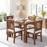 sushil Solid Wood 4 Seater Dining Set (Finish Color -Provincial Teak Finish, Knock Down)