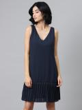 SASSAFRAS Women Shift Dark Blue Dress