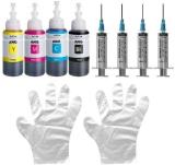 DarkTone Refill ink For TS307 (Direct WiFi ) Single Function Wireless Printer Black + Tri Color Combo Pack Ink Bottle