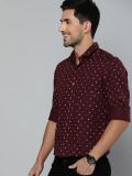 Mast & Harbour Men Printed Casual Maroon Shirt