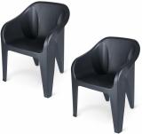 Supreme Futura Plastic Outdoor Chair (Black, Set of 2, DIY(Do-It-Yourself))