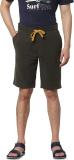 JACK & JONES Solid Men Dark Green Regular Shorts