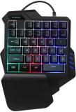 TechGuy4u One Handed Gaming Keyboard 35 Keys Portable Mini Gaming Keypad Ergonomic Game Controller for PC PS4 Gamer Wired USB Gaming Keyboard Wired USB Gaming Keyboard (Multicolor)