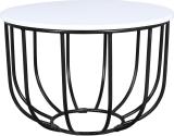 PRITI Solid Wood and Iron Indiana Bowed Casual Round Coffee Table - (Black) Engineered Wood Coffee Table (Finish Color - Black, DIY(Do-It-Yourself))