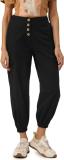 TREND ARREST Regular Fit Women Black Trousers