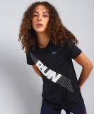 REEBOK Printed Women Round Neck Black T-Shirt