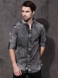 Roadster Men Solid Casual Black Shirt