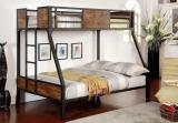 APRODZ Ellison Twin Over Full Bunk Bed Metal Bunk Bed (Finish Color - Walnut Finish, DIY(Do-It-Yourself))