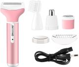 Kemei M-6637 Multi functional 4 in 1 Rechargeable Body Groomer 60 min  Runtime 4 Length Settings (Pink)