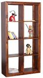 Made Wood Solid Wood Open Book Shelf (Finish Color - Teak Finish, Pre-assembled)