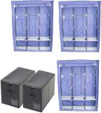 Royaldeals active PP (Polypropylene) Collapsible Wardrobe (Finish Color - cyan, DIY(Do-It-Yourself))