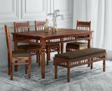 Vishwakarma Antique Jodhpuri Handcrafted Contemporary Solid Wood 6 Seater Dining Set (Finish Color -Provincial Teak, DIY(Do-It-Yourself))