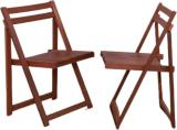 spacepanda Grace Folding Chair (set of 2) in Full Red Meranti Wood for Indoor & Outdoor, Garden, Patio, Lawn, Porch in (Brown) Solid Wood Outdoor Chair (Natural Brown Finish, Set of 2, Pre-assembled)