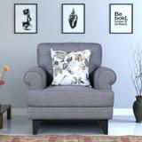 Hometown Fabric 1 Seater  Sofa (Finish Color - Grey, Knock Down)