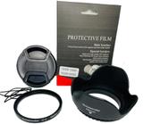 Schsteindar COMBO For Canon EOS 1200D,1300D,1500D , 2000D for 18-55MM Lens 55-250MM  Lens Hood (58 mm, Black)