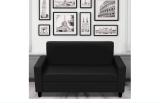 RM HOME A00015 Leatherette 2 Seater  Sofa (Finish Color - Black, DIY(Do-It-Yourself))