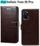 Mashgul Flip Cover for Infinix Note 10 Pro (Brown, Shock Proof, Pack of: 1)