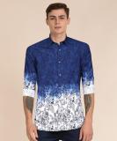 Pepe Jeans Men Printed Casual Blue Shirt