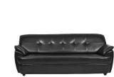 RM HOME Leatherette 3 Seater  Sofa (Finish Color - Black, DIY(Do-It-Yourself))