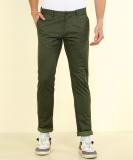 INDIAN TERRAIN Slim Fit Men Green Trousers