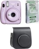 FUJIFILM Instax Mini 11 Mini 11 Lilac Purple with Black Pouch and 10 Shot film Instant Camera (Purple)