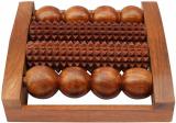 Vigeeyan VG- 44013 Accupressure Wooden (Sheesham wood ) foot 4 roller massager/ Acupunctures/ Stress Relief/Massager Tool for Blood Circulation Massager (Brown)