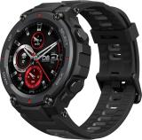 AMAZFIT T rex Pro 1.3HD AMOLED with advanced GPS & 10ATM water resistance Smartwatch (Black Strap, Regular)