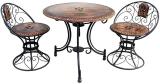 Smarts collection Royal look Wood & Wrought Iron Patio set Metal 2 Seater Dining Set (Finish Color -BROWN, Pre-assembled)