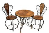 Smarts collection Royal look Wood & Wrought Iron Patio set Metal 2 Seater Dining Set (Finish Color -BROWN, Pre-assembled)