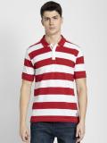 JOCKEY Striped Men Polo Neck Red, White T-Shirt