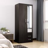 Bharat Lifestyle Sydney Engineered Wood 2 Door Wardrobe (Finish Color - Wenge, Mirror Included, Knock Down)