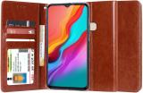 Unistuff Flip Cover for Infinix Hot 8 (Brown, Dual Protection, Pack of: 1)