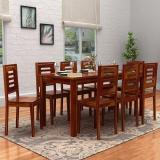 LOONART Solid Wood Eight Seater Dining Set For Dining Room / Restaurant Solid Wood 8 Seater Dining Set (Finish Color -Honey Finish, DIY(Do-It-Yourself))