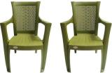 Supreme Plastic Cafeteria Chair (GREEN, Set of 2, Pre-assembled)