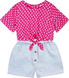 BUDDING BEES Girls Casual Top Shorts (Blue)