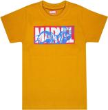 MARVEL BY MISS & CHIEF Boys Typography, Printed Pure Cotton Regular T Shirt (Yellow, Pack of 1)