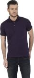 BASICS Solid Men Polo Neck Purple T-Shirt