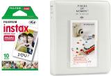 FUJIFILM Instax Mini 10x1 Sheets Instant Film Ice White Time Album 64 Sheets Film Roll (Yes 800 ISO Pack of 1)