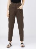 Tokyo Talkies Tapered Women Brown Trousers